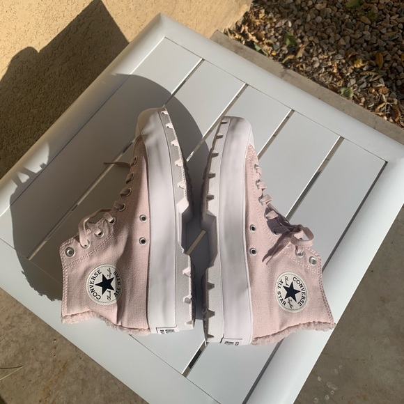 Converse blush pink platform canvas and faux shearling size 10 - Picture 11 of 14